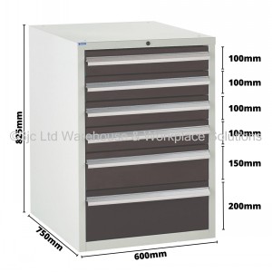 Euroslide Storage Cabinet 6 Drawer 825mm